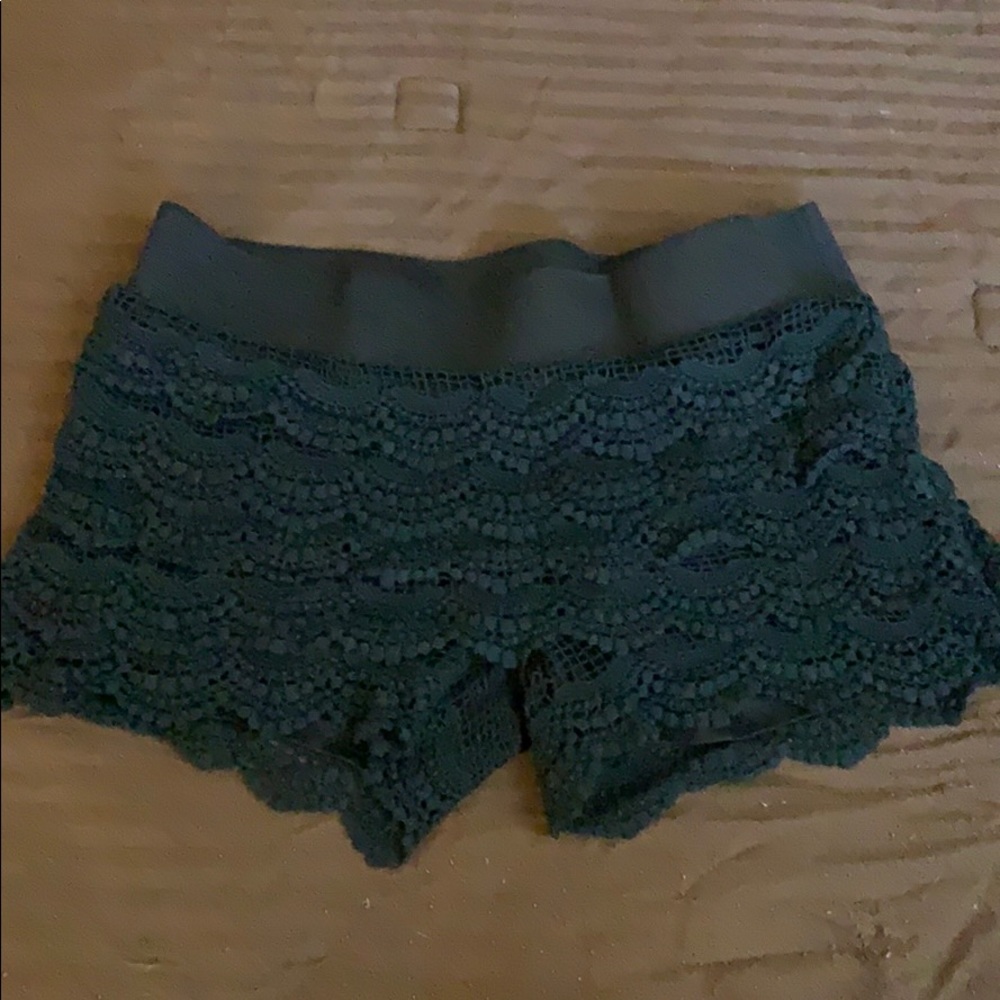 Black lace shorts